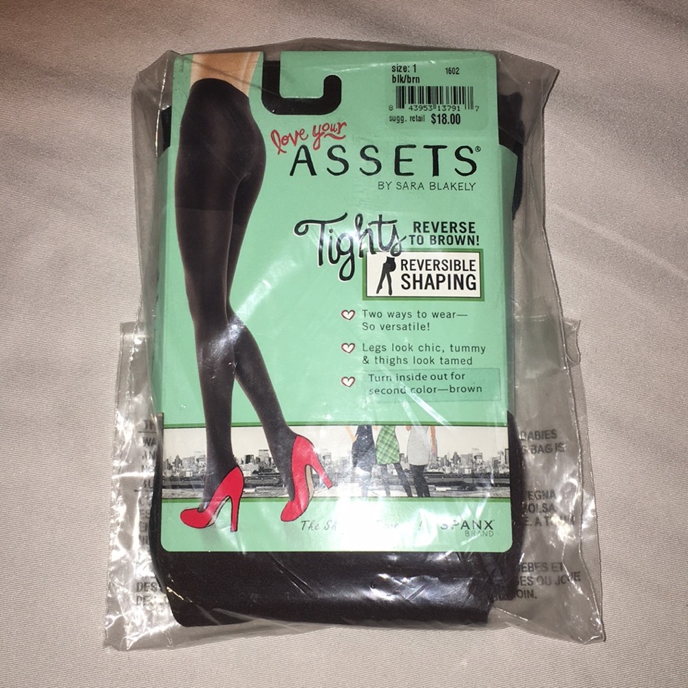 NWT Assets reversible tights bulk/brn sz1